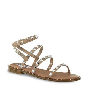 Steve Madden Tan Gladiator Sandals with Studded Details